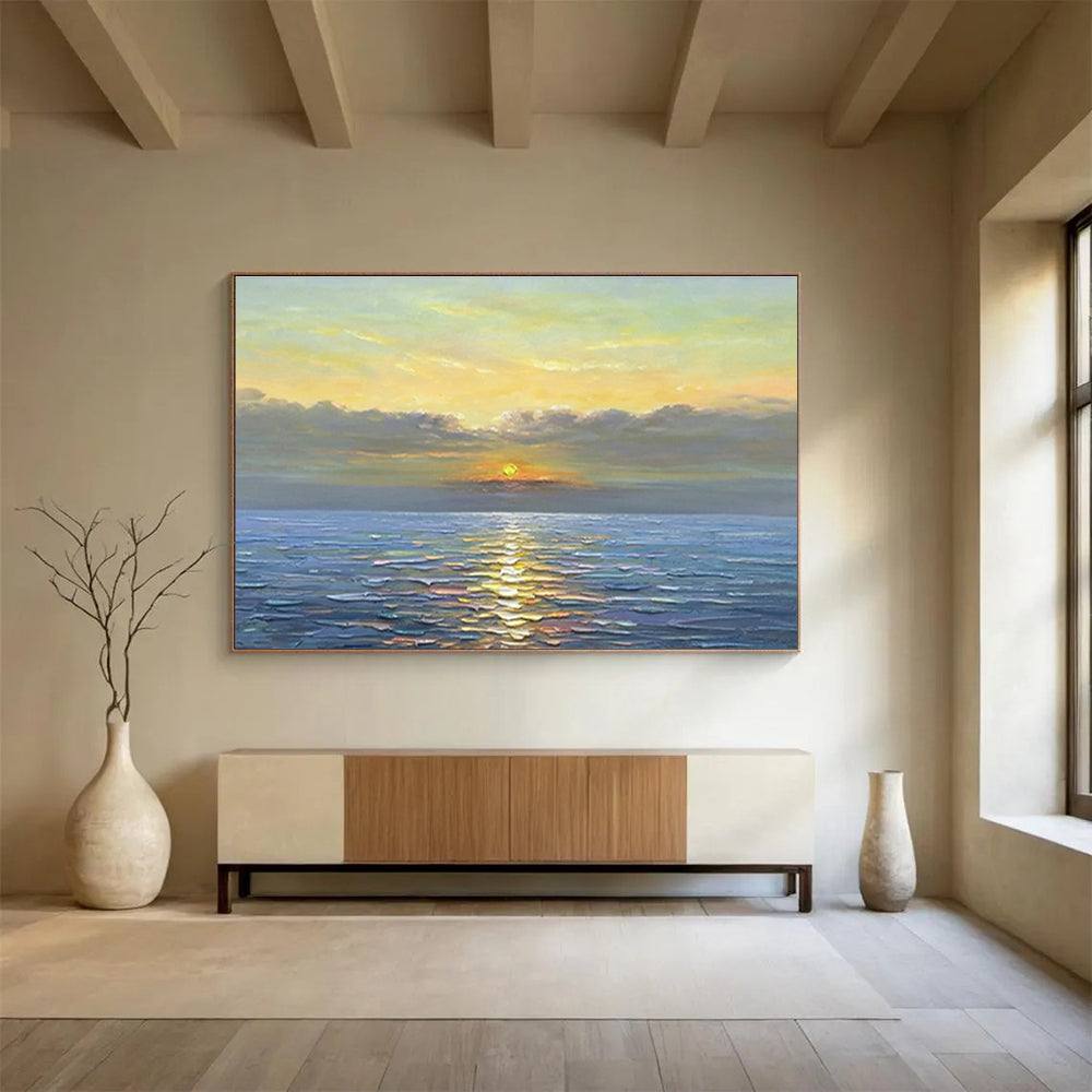 sunset canvas painting seaside design 4